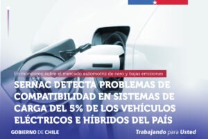 SERNAC DETECTA PROBLEMAS DE COMPATIBILIDAD EN SISTEMAS DE CARGA DEL 5% DE LOS VEHÍCULOS ELÉCTRICOS E HÍBRIDOS DEL PAÍS